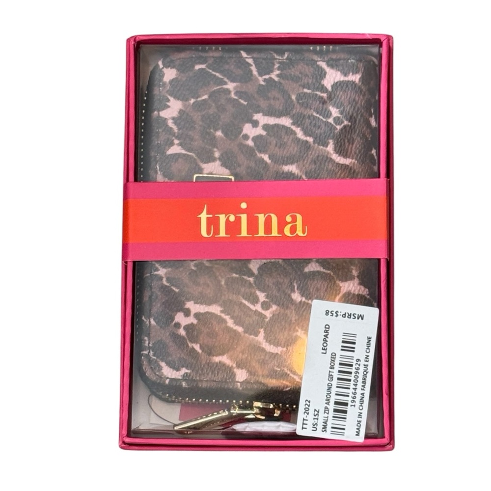 NWT Trina Pink and Black Leopard Print Wallet